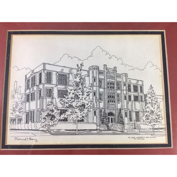 St Louis Landmarks Brewery University High School Signed Prints Richard E. Long - Picture 4 of 7